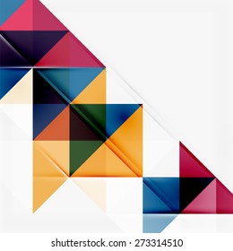 Abstrakter geometrischer Hintergrund. Moderne, sich überlappende Dreiecke. Ungewöhnliche Farbformen für Ihre Nachricht. Business- oder Technologiepräsentation, App-Titelvorlage