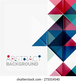 Abstract geometric background. Modern overlapping triangles. Unusual color shapes for your message. Business or tech presentation, app cover template