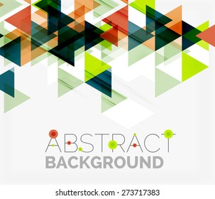 Abstract geometric background. Modern overlapping triangles. Unusual color shapes for your message. Business or tech presentation, app cover template