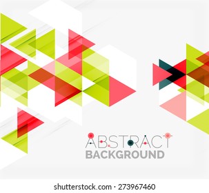 Abstract geometric background. Modern overlapping triangles. Unusual color shapes for your message. Business or tech presentation, app cover template