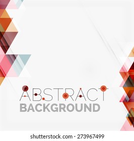 Abstract geometric background. Modern overlapping triangles. Unusual color shapes for your message. Business or tech presentation, app cover template