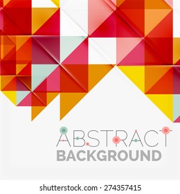Abstract geometric background. Modern overlapping triangles. Unusual color shapes for your message. Business or tech presentation, app cover template