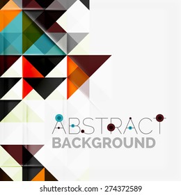Abstract geometric background. Modern overlapping triangles. Unusual color shapes for your message. Business or tech presentation, app cover template