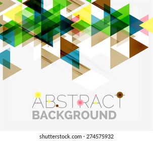 Abstract geometric background. Modern overlapping triangles. Unusual color shapes for your message. Business or tech presentation, app cover template