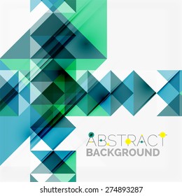 Abstract geometric background. Modern overlapping triangles. Unusual color shapes for your message. Business or tech presentation, app cover template