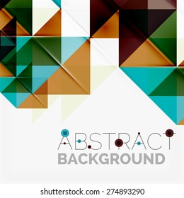 Abstract geometric background. Modern overlapping triangles. Unusual color shapes for your message. Business or tech presentation, app cover template