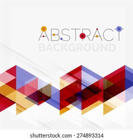 Abstract geometric background. Modern overlapping triangles. Unusual color shapes for your message. Business or tech presentation, app cover template