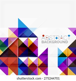 Abstract geometric background. Modern overlapping triangles. Unusual color shapes for your message. Business or tech presentation, app cover template