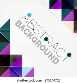 Abstract geometric background. Modern overlapping triangles. Unusual color shapes for your message. Business or tech presentation, app cover template