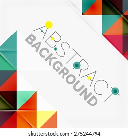 Fondo geométrico abstracto. Triángulos superpuestos modernos. Formas de color inusuales para el mensaje. Presentación empresarial o tecnológica, plantilla de portada de aplicaciones