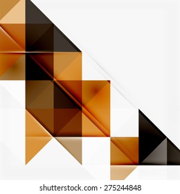 Fondo geométrico abstracto. Triángulos superpuestos modernos. Formas de color inusuales para el mensaje. Presentación empresarial o tecnológica, plantilla de portada de aplicaciones