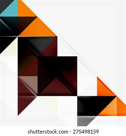 Fondo geométrico abstracto. Triángulos superpuestos modernos. Formas de color inusuales para el mensaje. Presentación empresarial o tecnológica, plantilla de portada de aplicaciones