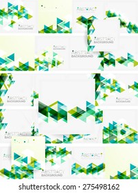 Abstract geometric background. Modern overlapping triangles. Unusual color shapes for your message. Business or tech presentation, app cover template