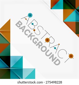 Fondo geométrico abstracto. Triángulos superpuestos modernos. Formas de color inusuales para el mensaje. Presentación empresarial o tecnológica, plantilla de portada de aplicaciones
