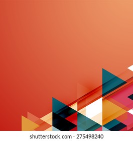 Fondo geométrico abstracto. Triángulos superpuestos modernos. Formas de color inusuales para el mensaje. Presentación empresarial o tecnológica, plantilla de portada de aplicaciones