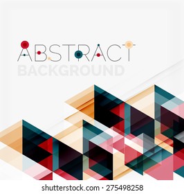 Abstract geometric background. Modern overlapping triangles. Unusual color shapes for your message. Business or tech presentation, app cover template