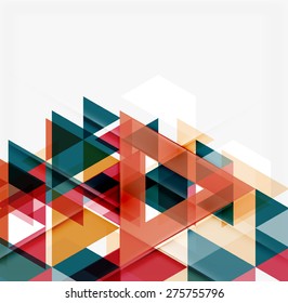 Abstract geometric background. Modern overlapping triangles. Unusual color shapes for your message. Business or tech presentation, app cover template