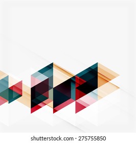 Abstrakter geometrischer Hintergrund. Moderne, sich überlappende Dreiecke. Ungewöhnliche Farbformen für Ihre Nachricht. Business- oder Technologiepräsentation, App-Titelvorlage