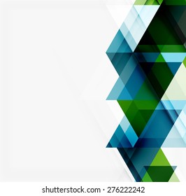 Abstract geometric background. Modern overlapping triangles. Unusual color shapes for your message. Business or tech presentation, app cover template