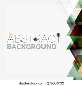 Abstract geometric background. Modern overlapping triangles. Unusual color shapes for your message. Business or tech presentation, app cover template