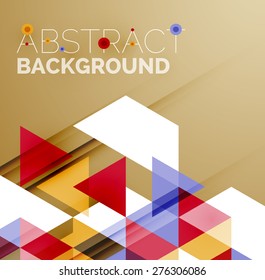 Abstract geometric background. Modern overlapping triangles. Unusual color shapes for your message. Business or tech presentation, app cover template