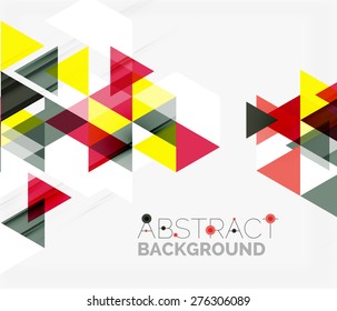 Abstract geometric background. Modern overlapping triangles. Unusual color shapes for your message. Business or tech presentation, app cover template
