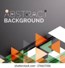 Abstract geometric background. Modern overlapping triangles. Unusual color shapes for your message. Business or tech presentation, app cover template
