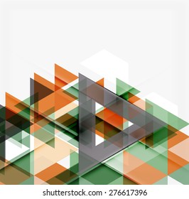 Abstract geometric background. Modern overlapping triangles. Unusual color shapes for your message. Business or tech presentation, app cover template
