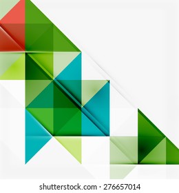 Abstract geometric background. Modern overlapping triangles. Unusual color shapes for your message. Business or tech presentation, app cover template
