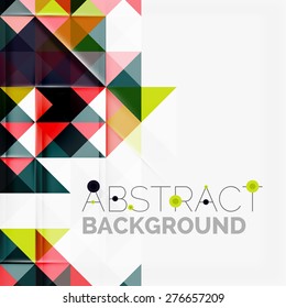 Abstract geometric background. Modern overlapping triangles. Unusual color shapes for your message. Business or tech presentation, app cover template