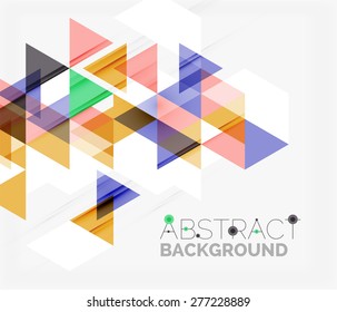Abstract geometric background. Modern overlapping triangles. Unusual color shapes for your message. Business or tech presentation, app cover template