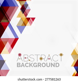 Abstract geometric background. Modern overlapping triangles. Unusual color shapes for your message. Business or tech presentation, app cover template