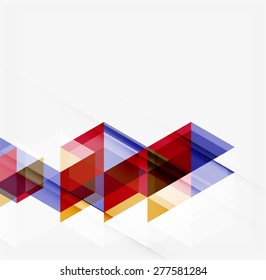 Abstract geometric background. Modern overlapping triangles. Unusual color shapes for your message. Business or tech presentation, app cover template