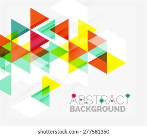 Abstract geometric background. Modern overlapping triangles. Unusual color shapes for your message. Business or tech presentation, app cover template