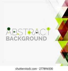 Abstract geometric background. Modern overlapping triangles. Unusual color shapes for your message. Business or tech presentation, app cover template