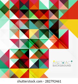 Abstract geometric background. Modern overlapping triangles. Unusual color shapes for your message. Business or tech presentation, app cover template