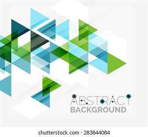 Abstract geometric background. Modern overlapping triangles. Unusual color shapes for your message. Business or tech presentation, app cover template