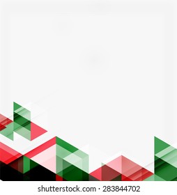 Abstract geometric background. Modern overlapping triangles. Unusual color shapes for your message. Business or tech presentation, app cover template