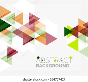 Abstract geometric background. Modern overlapping triangles. Unusual color shapes for your message. Business or tech presentation, app cover template