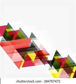 Abstract geometric background. Modern overlapping triangles. Unusual color shapes for your message. Business or tech presentation, app cover template
