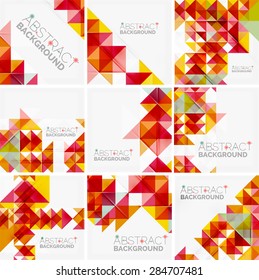 Abstract geometric background. Modern overlapping triangles. Unusual color shapes for your message. Business or tech presentation, app cover template