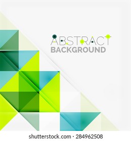 Abstract geometric background. Modern overlapping triangles. Unusual color shapes for your message. Business or tech presentation, app cover template