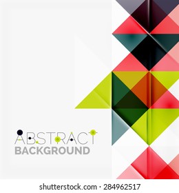 Abstract geometric background. Modern overlapping triangles. Unusual color shapes for your message. Business or tech presentation, app cover template