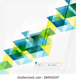 Abstract geometric background. Modern overlapping triangles. Unusual color shapes for your message. Business or tech presentation, app cover template