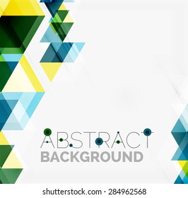 Abstract geometric background. Modern overlapping triangles. Unusual color shapes for your message. Business or tech presentation, app cover template