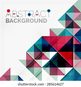 Abstract geometric background. Modern overlapping triangles. Unusual color shapes for your message. Business or tech presentation, app cover template