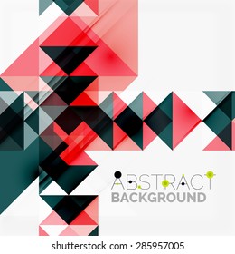 Abstract geometric background. Modern overlapping triangles. Unusual color shapes for your message. Business or tech presentation, app cover template