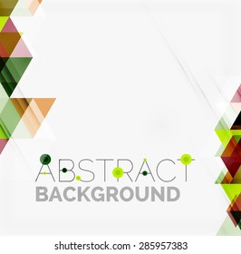 Abstract geometric background. Modern overlapping triangles. Unusual color shapes for your message. Business or tech presentation, app cover template