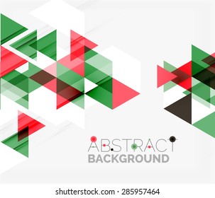 Abstract geometric background. Modern overlapping triangles. Unusual color shapes for your message. Business or tech presentation, app cover template