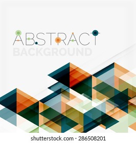 Abstract geometric background. Modern overlapping triangles. Unusual color shapes for your message. Business or tech presentation, app cover template